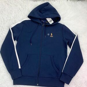 Polo Ralph Lauren men long sleeve full zip hooded jacket hoodie navy blue